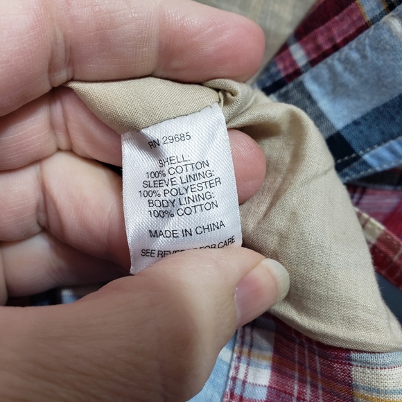 Vintage Pendleton Women's Cotton Patchwork Red Blue Tan Blazer Size Small. - Picture 6 of 7